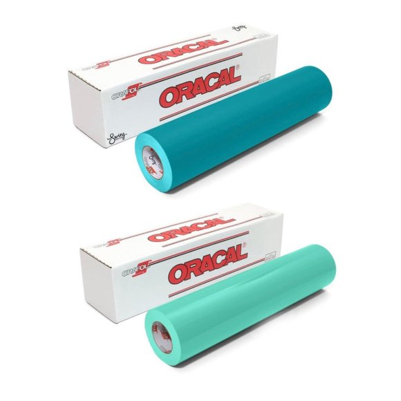 COPY - 2 Pack 12"x 1 Yard Oracal 651 MINT & TURQUOISE Cricut Hobby Craft Vinyl … - Picture 1 of 1